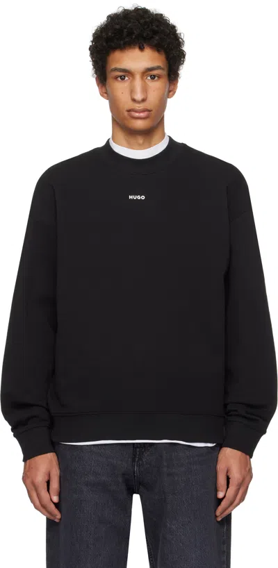 Hugo Boss Black Cotton-terry Logo Sweatshirt In 001-black