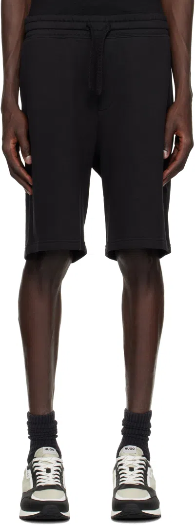 Hugo Boss Black Cotton-terry Shorts In 001-black