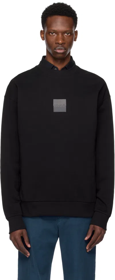Hugo Boss Black Cotton Terry Split Logo Sweatshirt