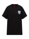 Hugo Boss Heart-logo Cotton T-shirt In Black