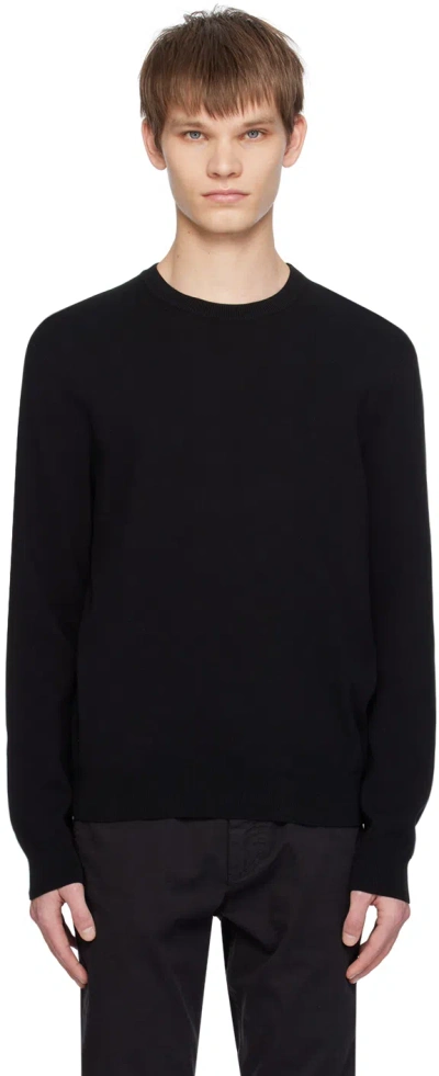 Hugo Boss Black Crewneck Sweater In 001-black