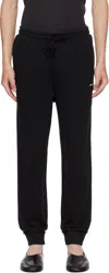 Hugo Boss Black Cuffed Logo Print Sweatpants In Black