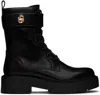Hugo Boss Black Double B Monogram Boots In 001 Black
