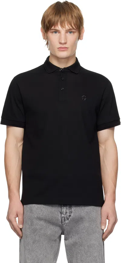 Hugo Boss Black Double B Monogram Polo In 001-black