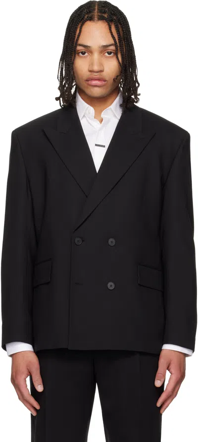 Hugo Boss Black Double-breasted Wool-blend Twill Blazer
