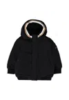 Hugo Boss Black Down Jacket For Baby Boy With Logo In Black