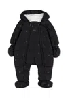 Hugo Boss Black Down Jacket For Baby Boy With Logo In Black