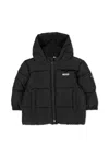 Hugo Boss Black Down Jacket For Baby Boy With Logo In Black