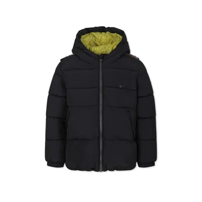 Hugo Boss Kids' Black Down Jacket For Boy With Logo