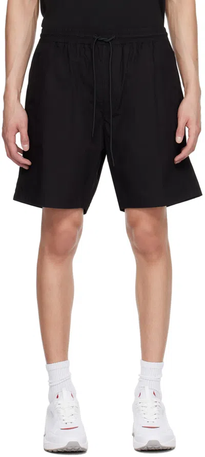 Hugo Boss Black Drawstring Shorts In 001-black