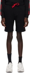 Hugo Boss Drawstring Cotton Track Shorts In Black 001