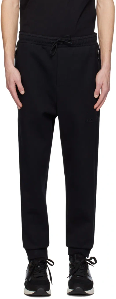 Hugo Boss Black Drawstring Track Pants In 001-black