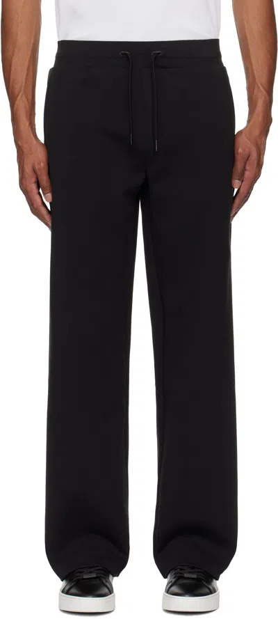 Hugo Boss Black Drop-needle Cotton Track Pants In 001-black