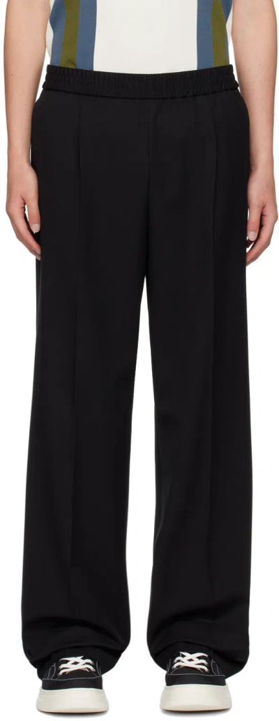 Hugo Boss Black Elasticized Trousers In 001
