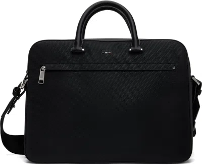 Hugo Boss Black Embossed Faux-leather Briefcase In 001-black