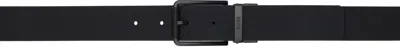 Hugo Boss Black Embossed Leather Belt In 001-black