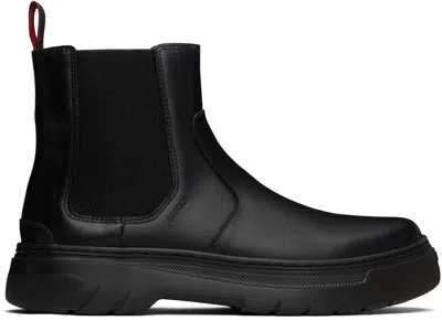 Hugo Boss Black Embossed-logo Chelsea Boots