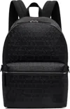 Hugo Boss Black Embossed-logo Faux-leather Backpack In Black