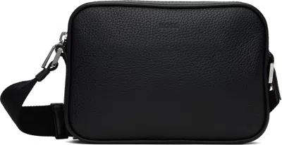 Hugo Boss Black Embossed-logo Leather Bag In 001-black