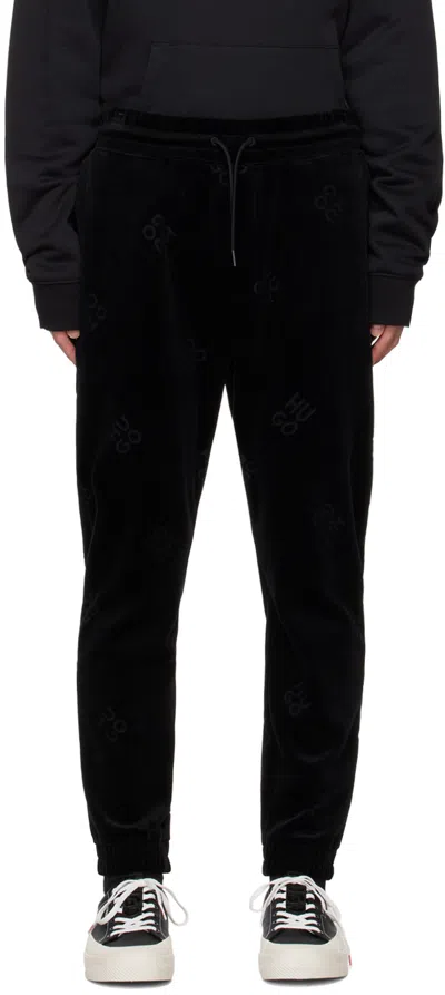 Hugo Boss Black Embossed Sweatpants In Black 001