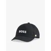 Hugo Boss Black Embroidered Cotton Baseball Cap 6-16 In Black