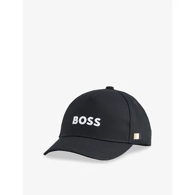 Hugo Boss Kids' Black Embroidered Cotton Baseball Cap 6-16