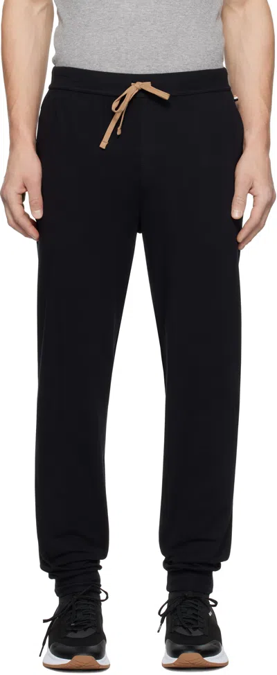 Hugo Boss Black Embroidered-logo Sweatpants In 006-black