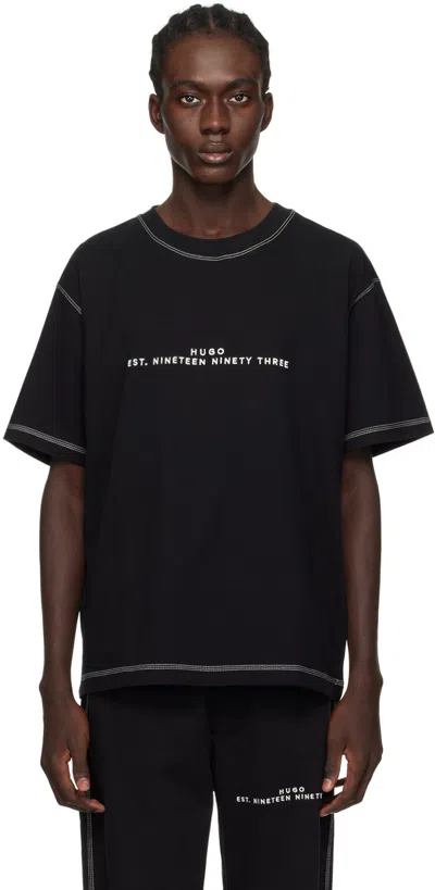 Hugo Boss Black Embroidered T-shirt In Black 001