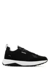 Hugo Boss Leather Trainers With Knurled Sole And Signature Details In Black
