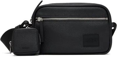 Hugo Boss Black Faux-leather Crossbody Bag In 001-black