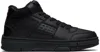 Hugo Boss Faux Leather High-top Sneakers In Black