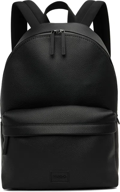 Hugo Boss Black Faux-leather Logo Backpack