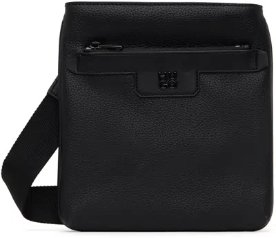 Hugo Boss Black Faux-leather Messenger Bag In 001-black