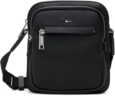 Hugo Boss Black Faux-leather Mini Crossbody Bag In 001-black