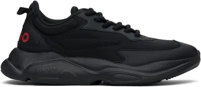 Hugo Boss Black Faux-leather Sneakers In 006-black