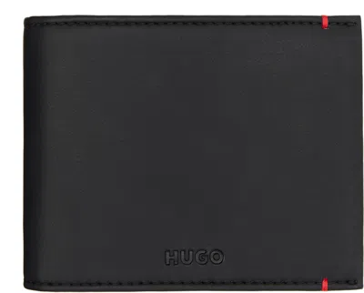 Hugo Boss Black Faux-leather Wallet In 001-black