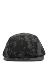 Hugo Boss Black Flat Brim Hat With Graphic Print And Adjustable Closure In Black