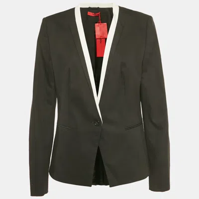 Pre-owned Hugo Boss Black Gabardine Single Breasted Blazer S