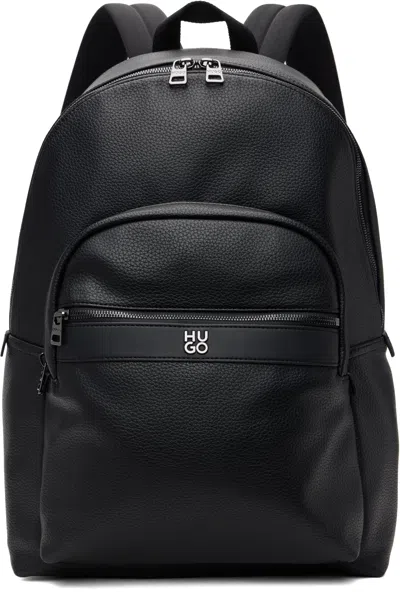 Hugo Boss Black Grained Faux-leather Backpack