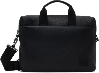 Hugo Boss Black Grained Faux-leather Briefcase In 001-black
