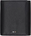 Hugo Boss Black Grained Faux-leather Wallet In 001-black