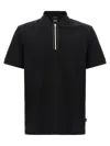 Hugo Boss Mercerized Cotton Polo Shirt With Contrast Zip In Black