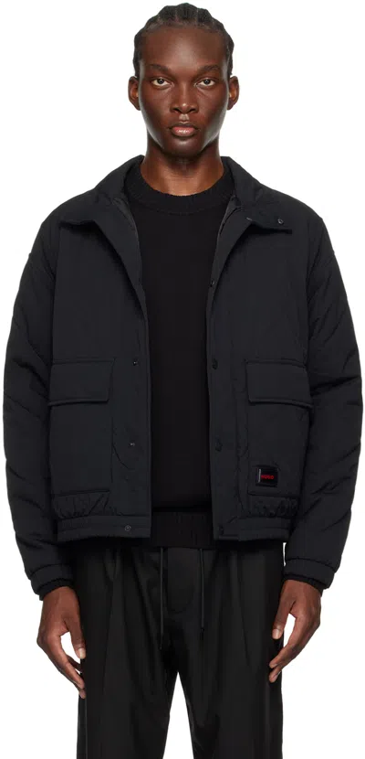 Hugo Boss Black Insulated Jacket In 001-black