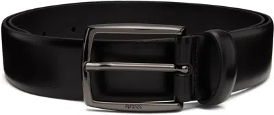 Hugo Boss Black Italian-leather Polished Buckle Belt
