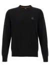 Hugo Boss Cotton-cashmere Regular-fit Sweater With Logo Patch In Black