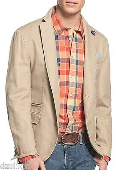 Pre-owned Hugo Boss Black Label By  Jacket Cotton-linen Canvas Sportcoat In Brown