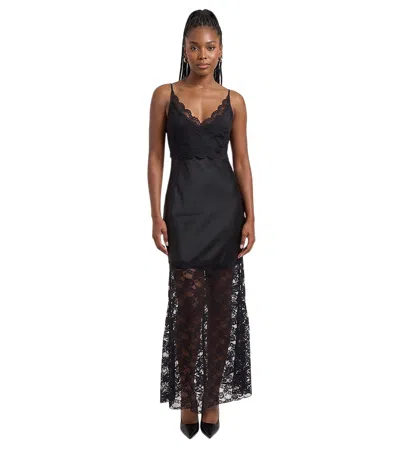 Hugo Boss Black Lace V Neck Maxi Dress