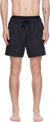 Hugo Boss Boss Ole Straight Leg Nylon Swim Trunks In 001-black