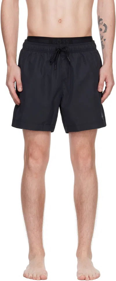 HUGO BOSS BLACK LAYERED SWIM SHORTS