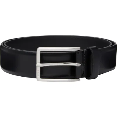 Hugo Boss Black Leather Belt In 001-black